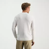 Haggar Mens Crew Neck Long Sleeve Pullover Sweater