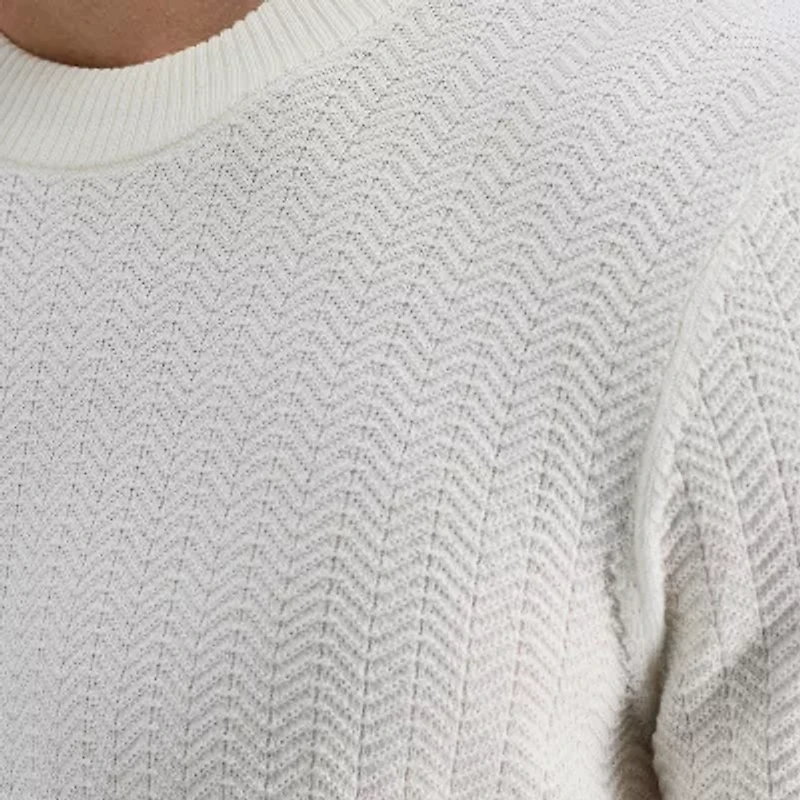 Haggar Mens Crew Neck Long Sleeve Pullover Sweater