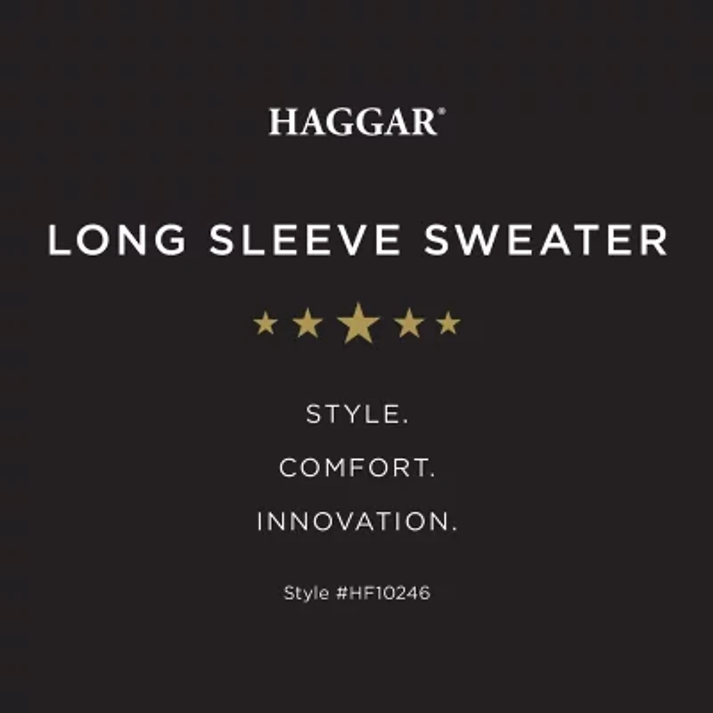 Haggar Mens Crew Neck Long Sleeve Pullover Sweater