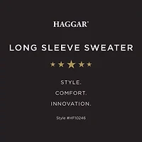 Haggar Mens Crew Neck Long Sleeve Pullover Sweater