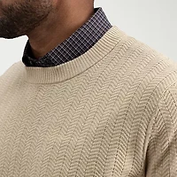 Haggar Mens Crew Neck Long Sleeve Pullover Sweater