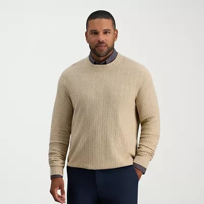 Haggar Mens Crew Neck Long Sleeve Pullover Sweater