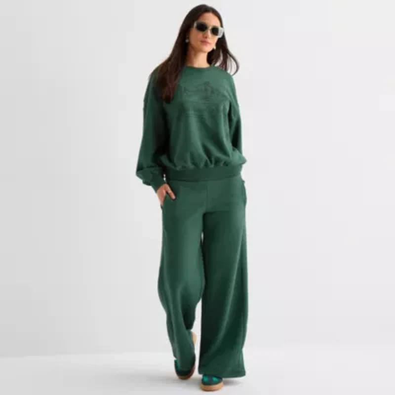 Arizona Womens Juniors Crew Neck Long Sleeve Sweatshirt