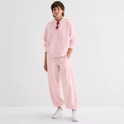 Arizona Womens Juniors Cinched Fleece Active Jogger Pant