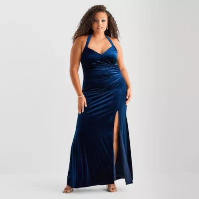 Bob Mackie Womens Plus Sleeveless Evening Gown