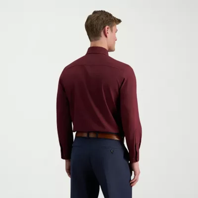 Haggar Smart Wash Mens Slim Fit Easy Care Long Sleeve Dress Shirt