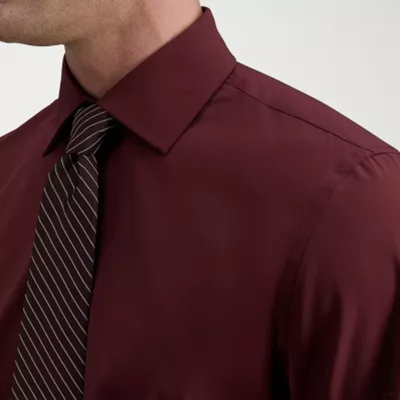 Haggar Smart Wash Mens Slim Fit Easy Care Long Sleeve Dress Shirt