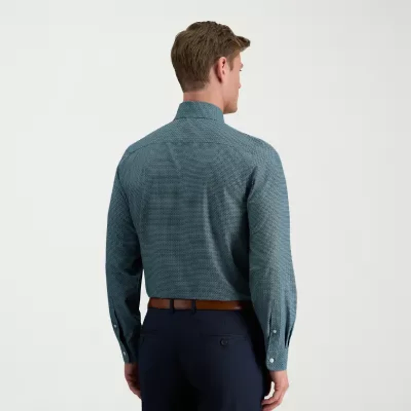 Haggar Smart Wash Mens Slim Fit Easy Care Long Sleeve Dress Shirt