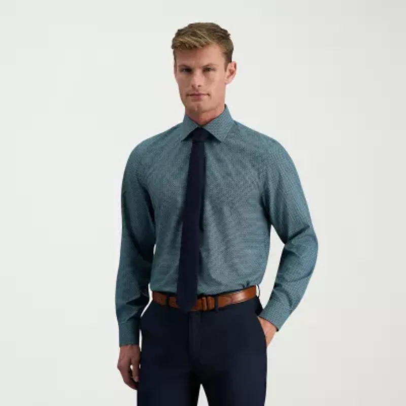 Haggar Smart Wash Mens Slim Fit Easy Care Long Sleeve Dress Shirt