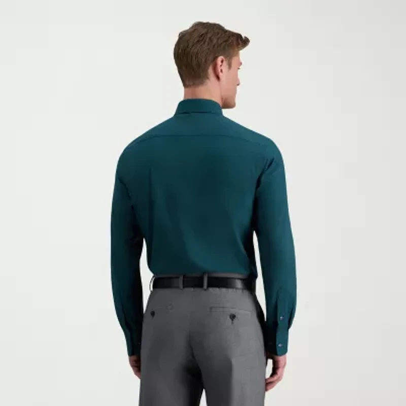 Haggar Smart Wash Mens Slim Fit Long Sleeve Dress Shirt