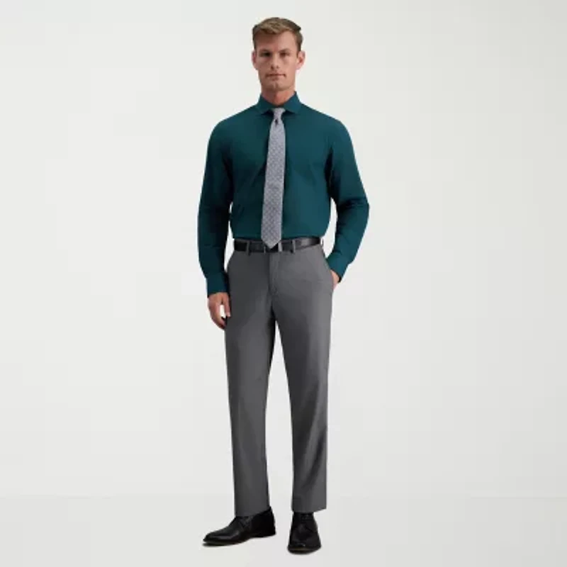 Haggar Smart Wash Mens Slim Fit Long Sleeve Dress Shirt