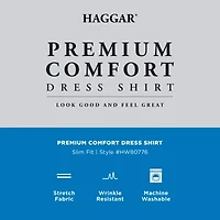 Haggar Smart Wash Mens Slim Fit Long Sleeve Dress Shirt