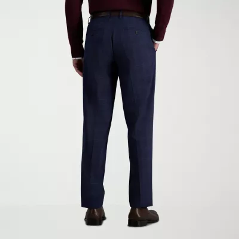Haggar JMH Mens Plaid Slim Fit Flat Front Suit Pant