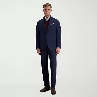 Haggar JMH Mens Plaid Slim Fit Flat Front Suit Pant