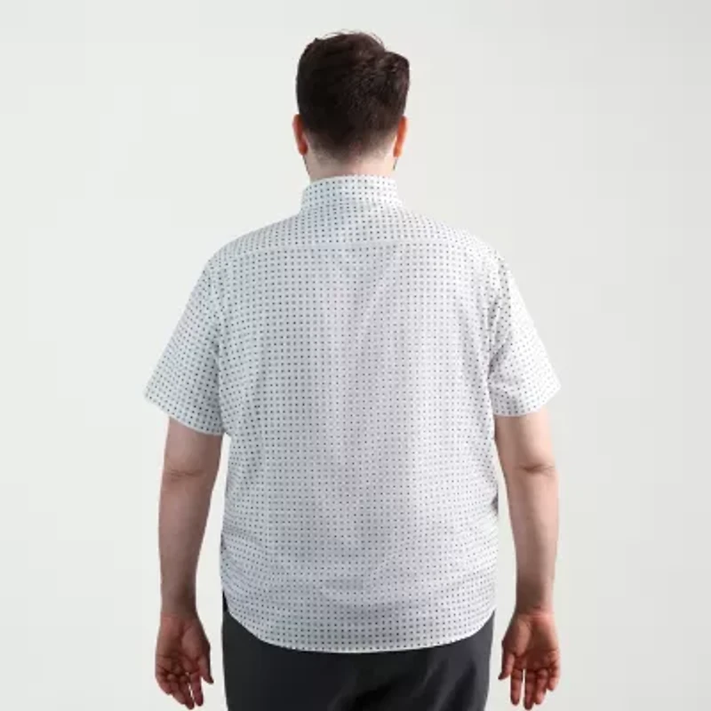 Haggar Performance Mens Short Sleeve Slim Fit Big and Tall Button-Down Shirt
