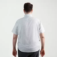 Haggar Performance Mens Short Sleeve Slim Fit Big and Tall Button-Down Shirt
