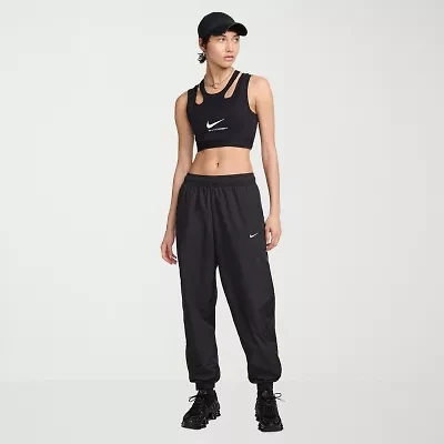 Nike Womens Drawstring Waist Lightweight Cinched Mid Rise Active Jogger Pant
