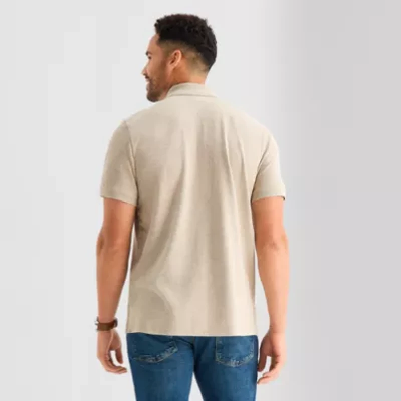 St. John's Bay Premium Stretch Mens Classic Fit Short Sleeve Polo Shirt