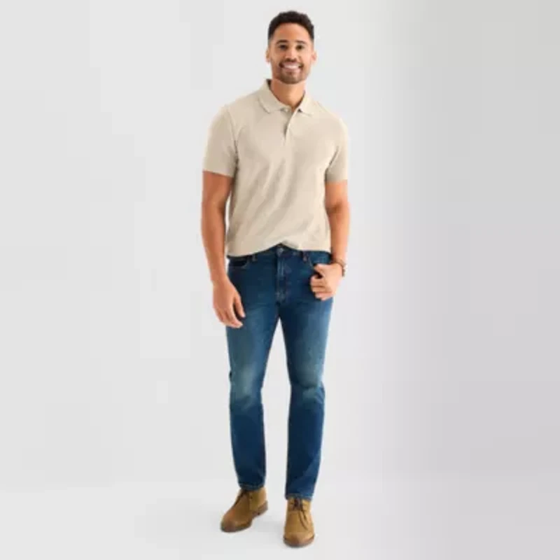 St. John's Bay Premium Stretch Mens Classic Fit Short Sleeve Polo Shirt