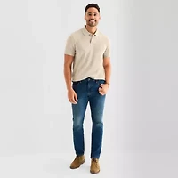 St. John's Bay Premium Stretch Mens Classic Fit Short Sleeve Polo Shirt