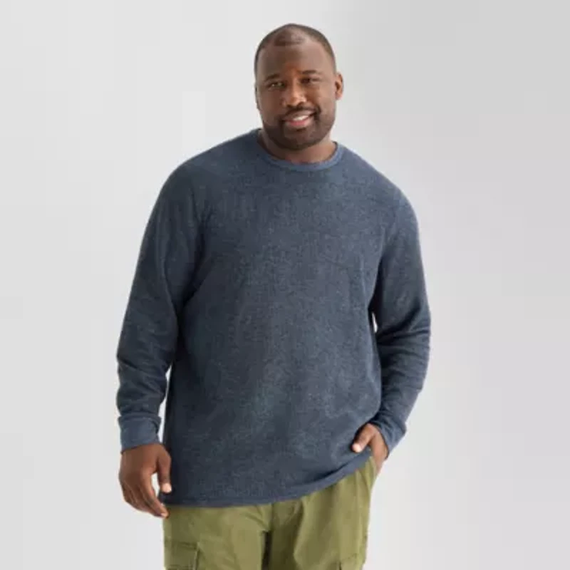 mutual weave Mens Crew Neck Long Sleeve Regular Fit Big and Tall Thermal Top