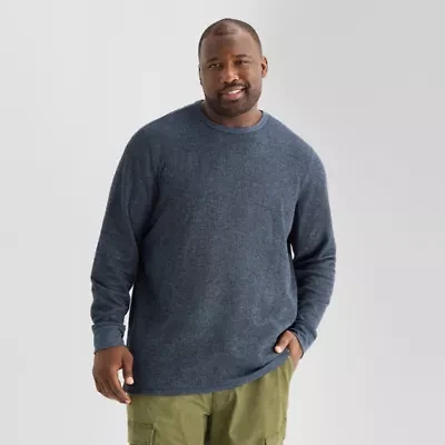 mutual weave Mens Crew Neck Long Sleeve Regular Fit Big and Tall Thermal Top