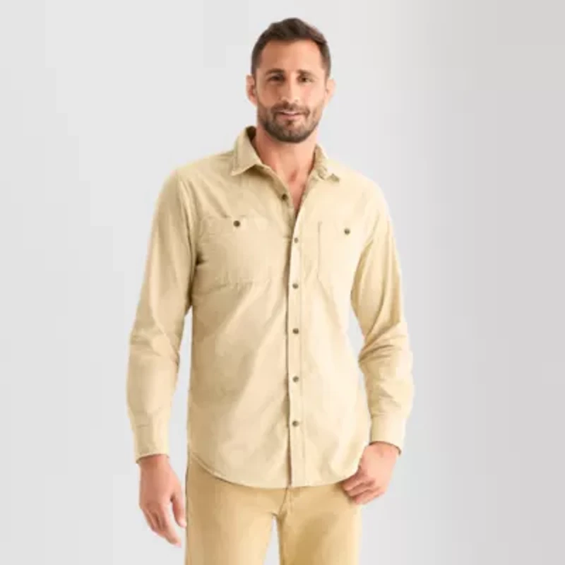 mutual weave Mens Long Sleeve Regular Fit Button-Down Shirt