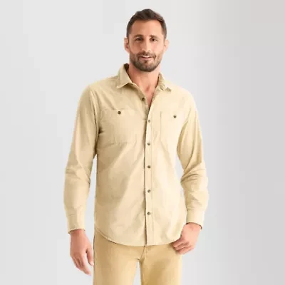 mutual weave Mens Long Sleeve Regular Fit Button-Down Shirt