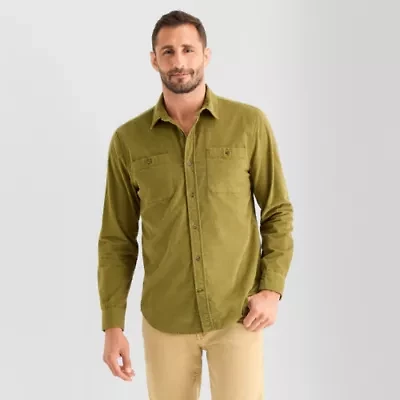 mutual weave Mens Long Sleeve Regular Fit Button-Down Shirt
