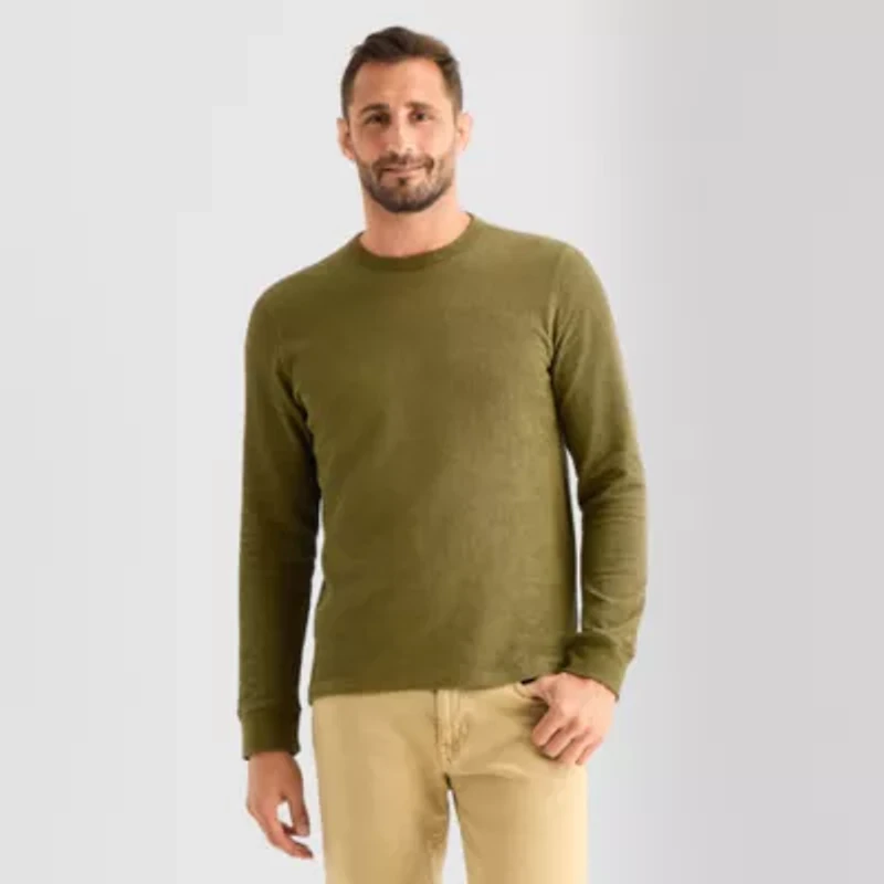 mutual weave Mens Crew Neck Long Sleeve Regular Fit Thermal Top