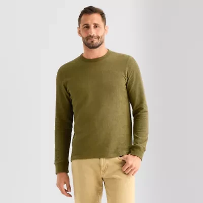 mutual weave Mens Crew Neck Long Sleeve Regular Fit Thermal Top