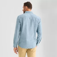 mutual weave Mens Long Sleeve Classic Fit Button-Down Shirt