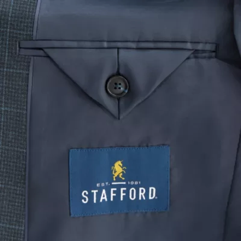 Stafford Mens Classic Fit Checked Suit Jacket