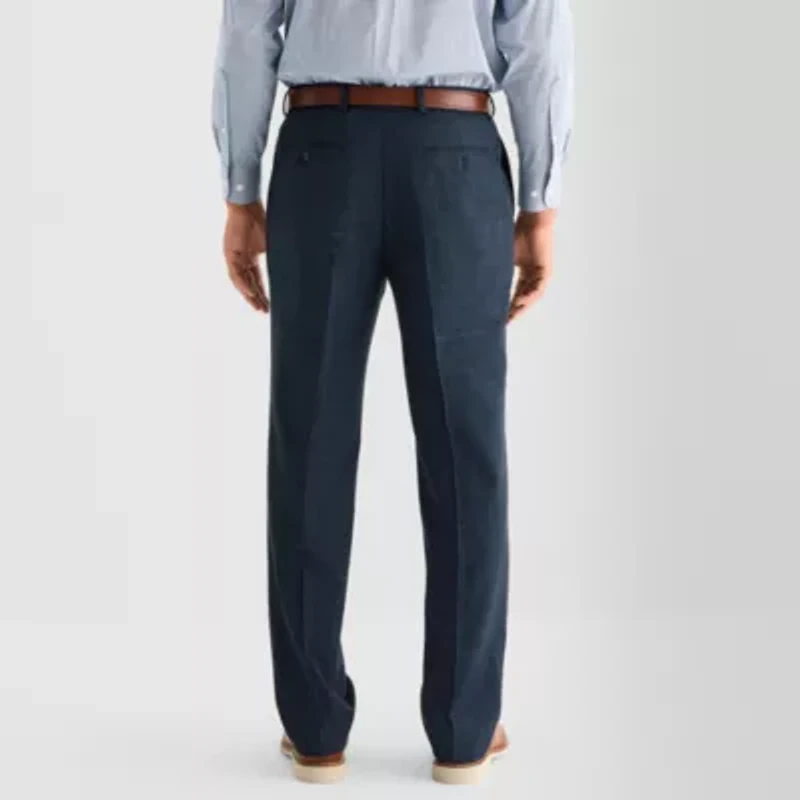 Stafford Mens Checked Classic Fit Flat Front Suit Pant