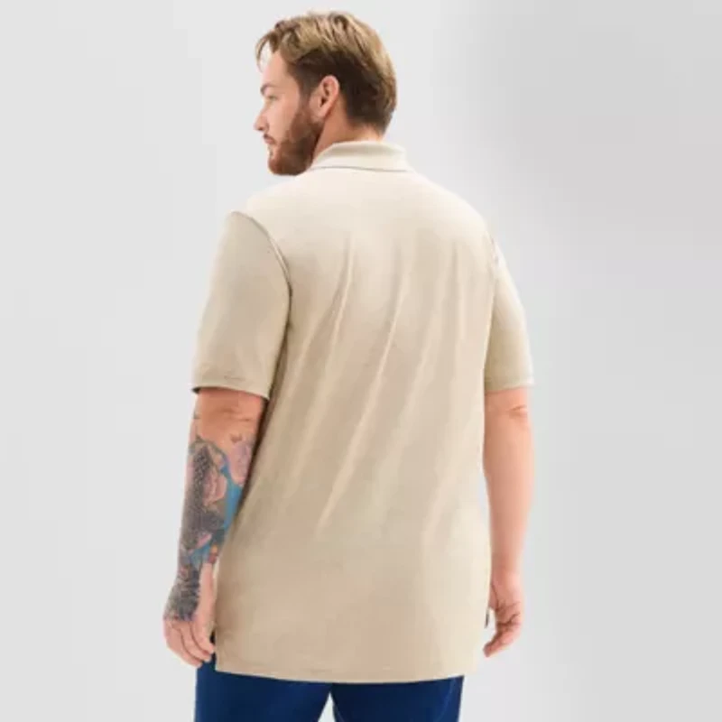 St. John's Bay Premium Stretch Big and Tall Mens Classic Fit Short Sleeve Polo Shirt