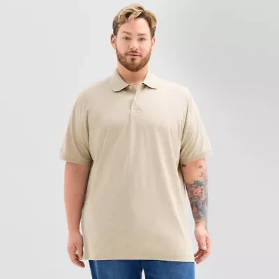 St. John's Bay Premium Stretch Big and Tall Mens Classic Fit Short Sleeve Polo Shirt