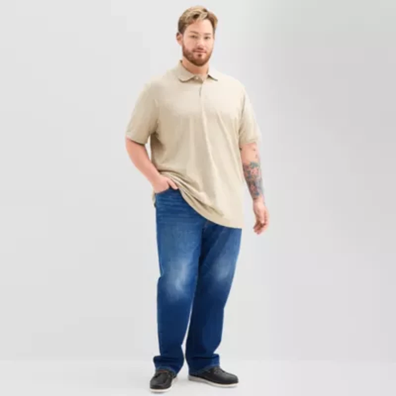 St. John's Bay Premium Stretch Big and Tall Mens Classic Fit Short Sleeve Polo Shirt