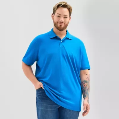 St. John's Bay Premium Stretch Big and Tall Mens Classic Fit Short Sleeve Polo Shirt