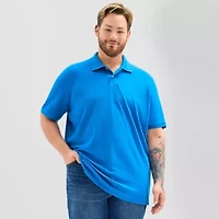 St. John's Bay Premium Stretch Big and Tall Mens Classic Fit Short Sleeve Polo Shirt