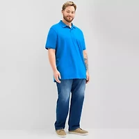 St. John's Bay Premium Stretch Big and Tall Mens Classic Fit Short Sleeve Polo Shirt