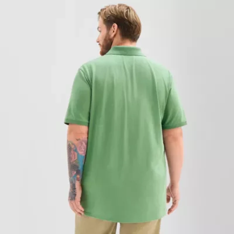 St. John's Bay Premium Stretch Big and Tall Mens Classic Fit Short Sleeve Polo Shirt