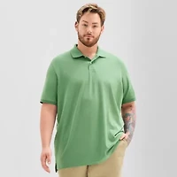 St. John's Bay Premium Stretch Big and Tall Mens Classic Fit Short Sleeve Polo Shirt