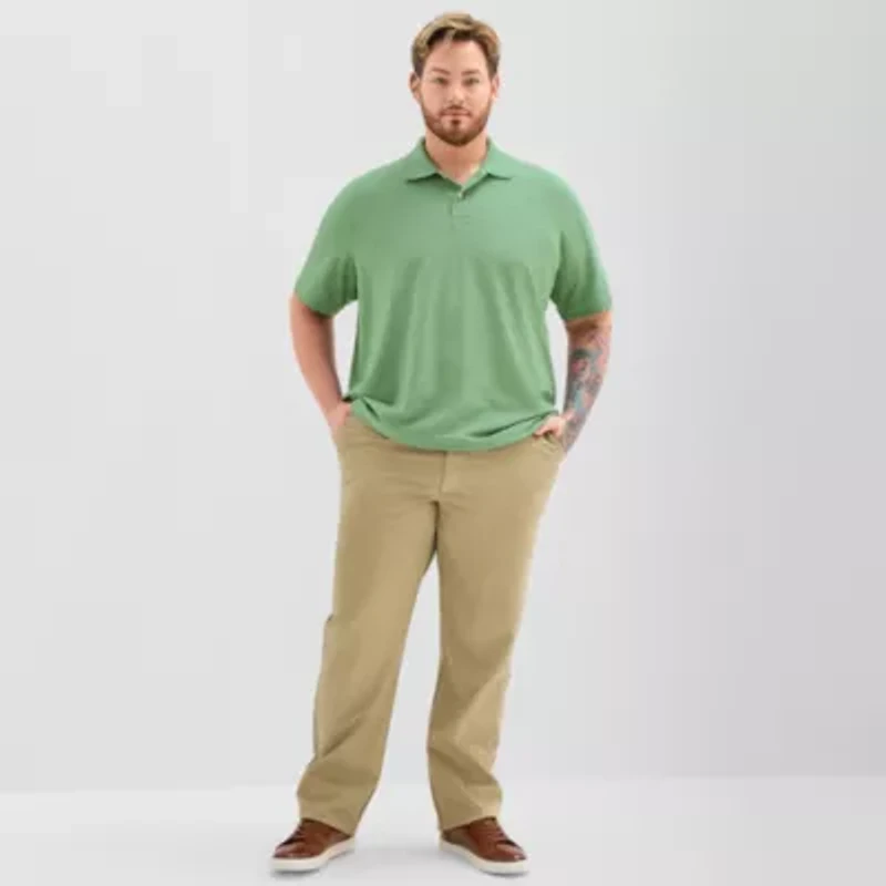 St. John's Bay Premium Stretch Big and Tall Mens Classic Fit Short Sleeve Polo Shirt