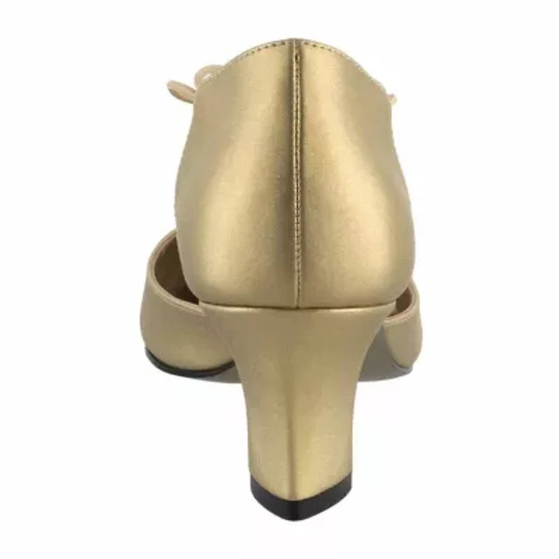 Easy Street Moonlight Womens Pointed Cone Heel Pumps