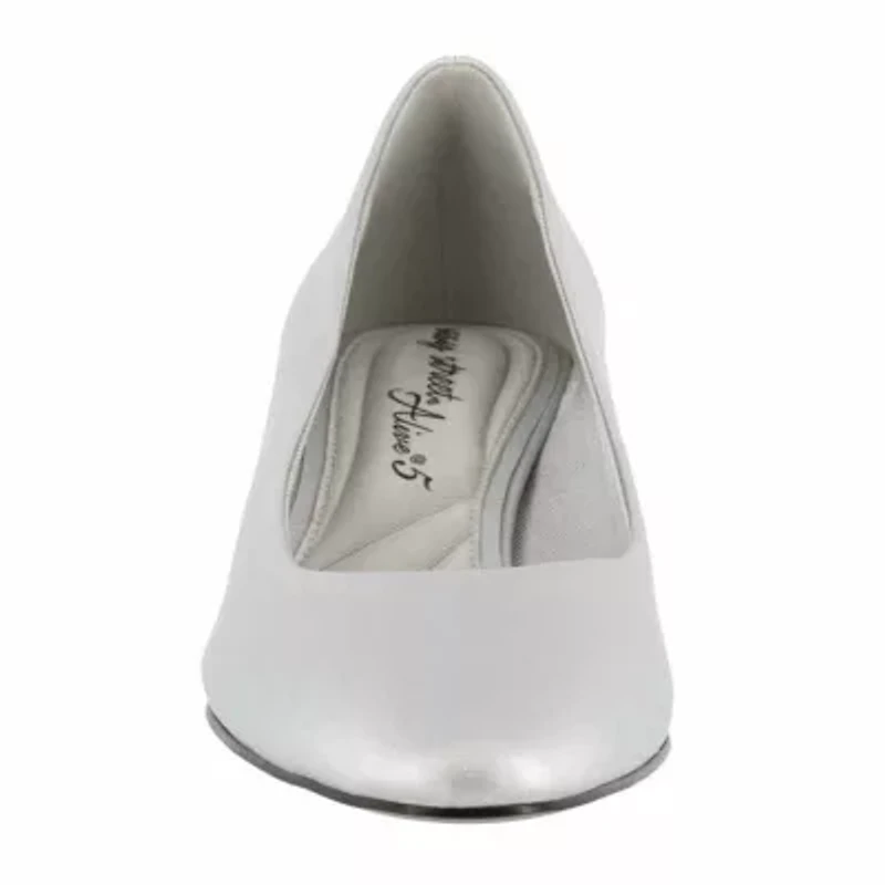 Easy Street Prim Womens Pointed Closed Toe Block Heel Pumps