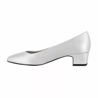Easy Street Prim Womens Pointed Closed Toe Block Heel Pumps