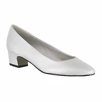 Easy Street Prim Womens Pointed Closed Toe Block Heel Pumps