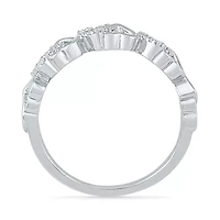 Womens 2MM 1/10 CT. T.W. Natural White Diamond 10K Gold Heart Band