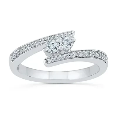 Womens 1/4 CT. T.W. Natural White Diamond 10K Gold Cocktail Ring