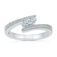 Womens 1/4 CT. T.W. Natural White Diamond 10K Gold Cocktail Ring